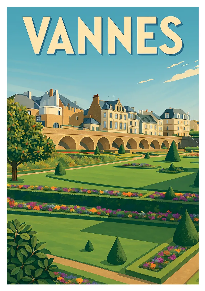 Vannes Poster - Gardens & Ramparts of Brittany