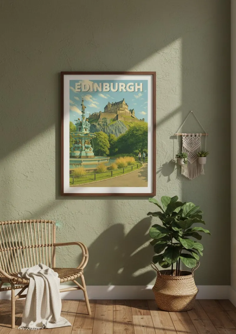 Affiche Edinburgh - Les jardins du château (3)