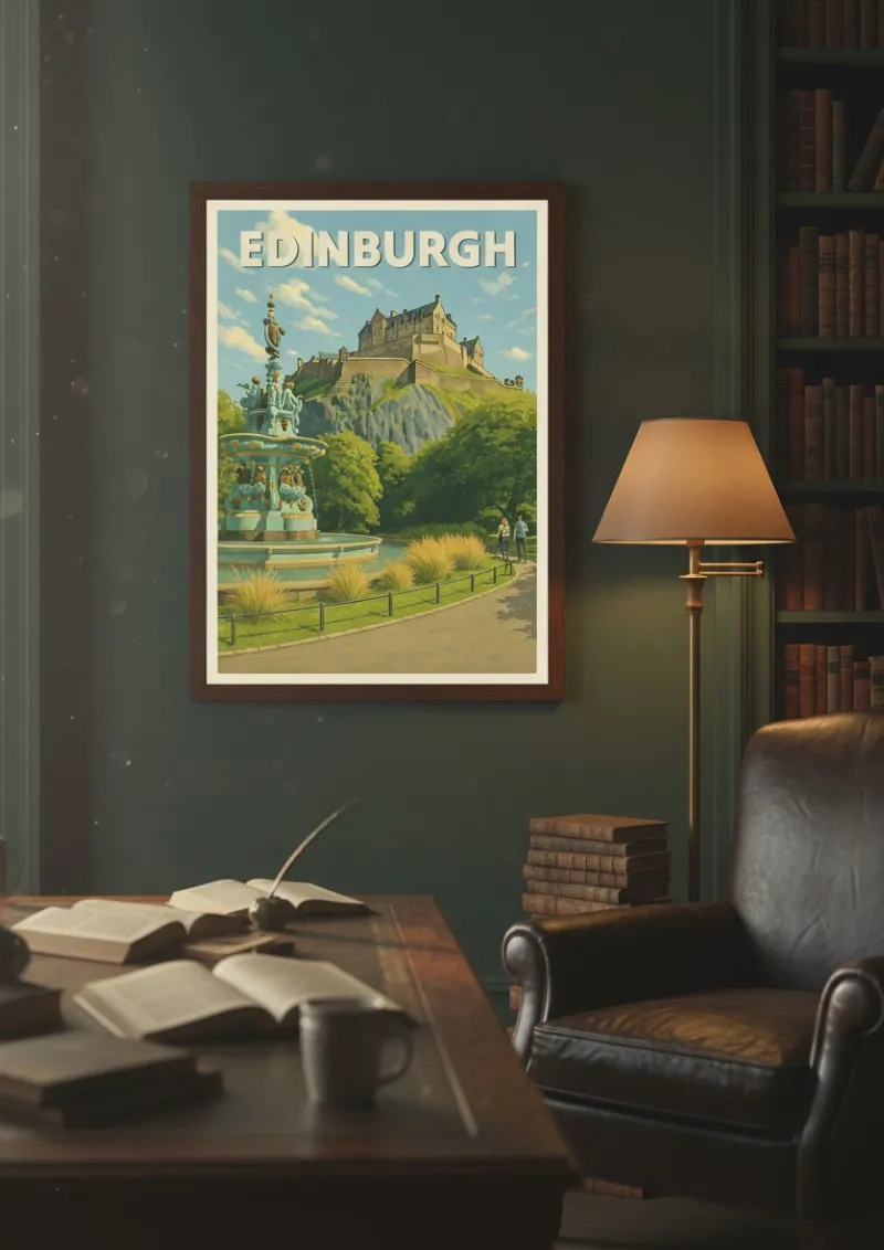 Affiche Edinburgh - Les jardins du château (4)