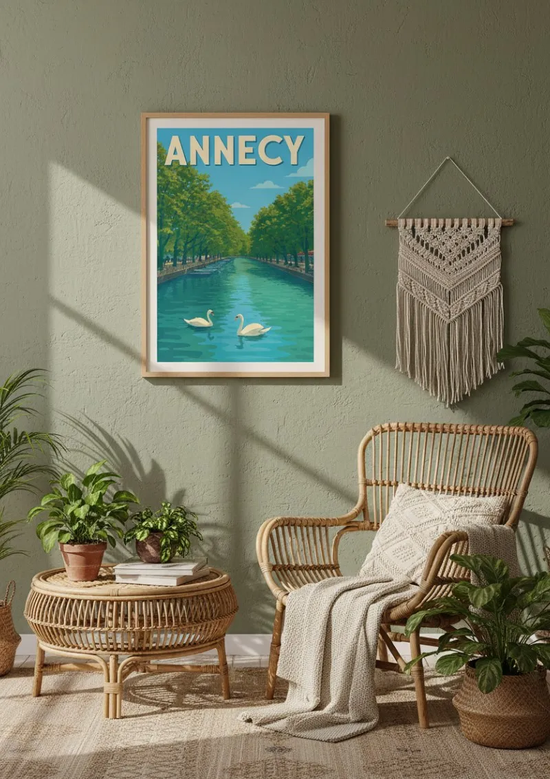Affiche Annecy - Canal et Cygnes (3)