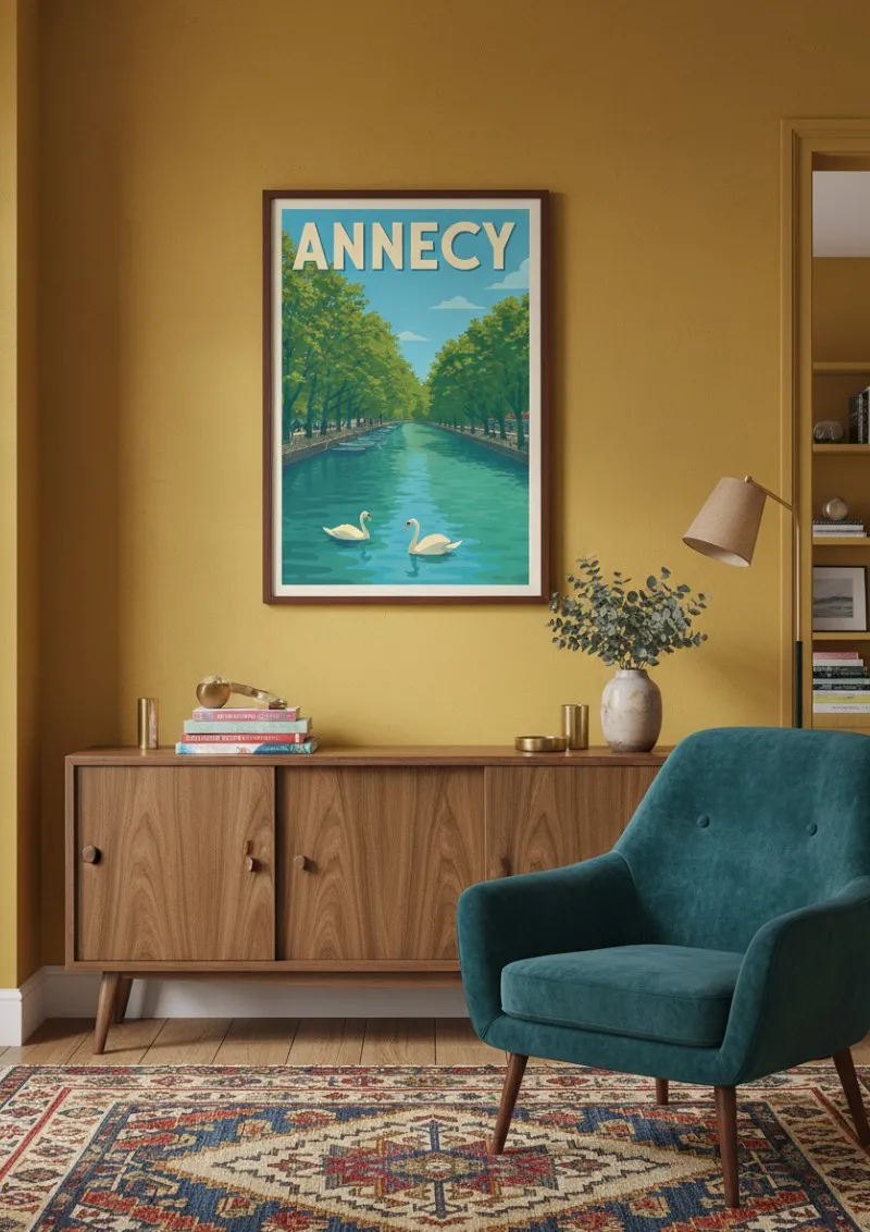 Affiche Annecy - Canal et Cygnes (4)