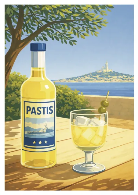 Marseille Poster - Pastis O'Clock